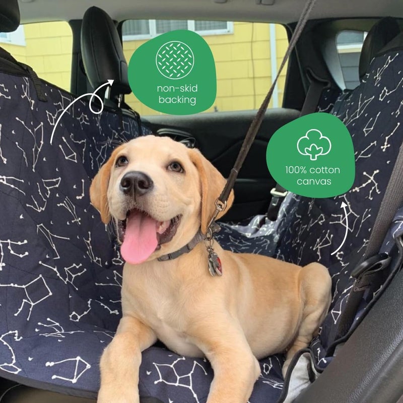 Molly Mutt 3-in-1 Back Seat Cover for Dogs, 100% Cotton Canvas Back Seat Hammock with Headrest Straps, Belt Slots, & Anchors, Non-Skid Cargo Area Cover, Machine Washable, No Harmful Chemicals, 56"x56" - Image 4